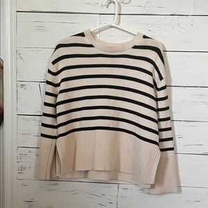 GAP Black and Cream Striped Sweater